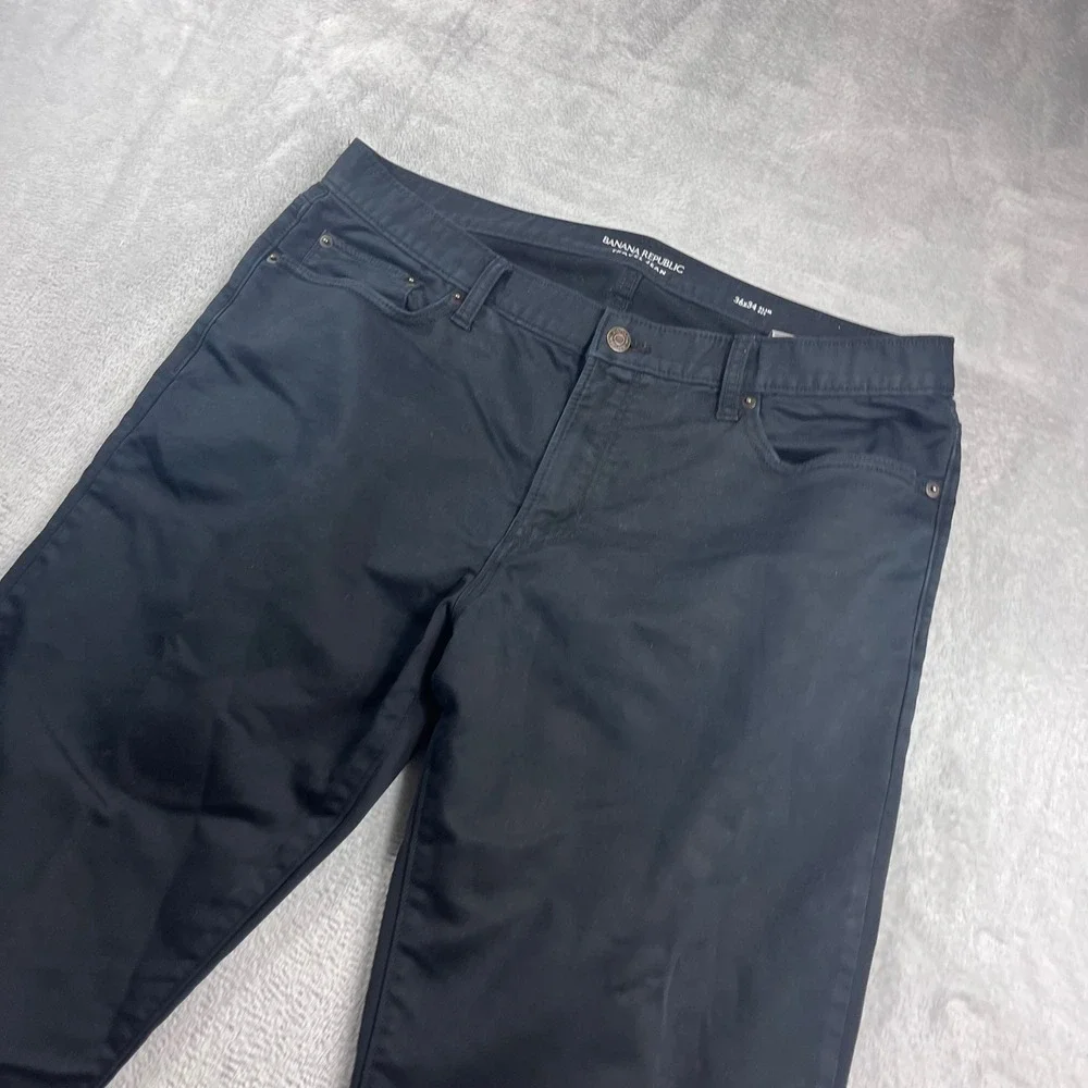 Banana Republic‎ Travel Jean Mens 36x34 Slim Fit Black Stretch Pants 5-Pocket